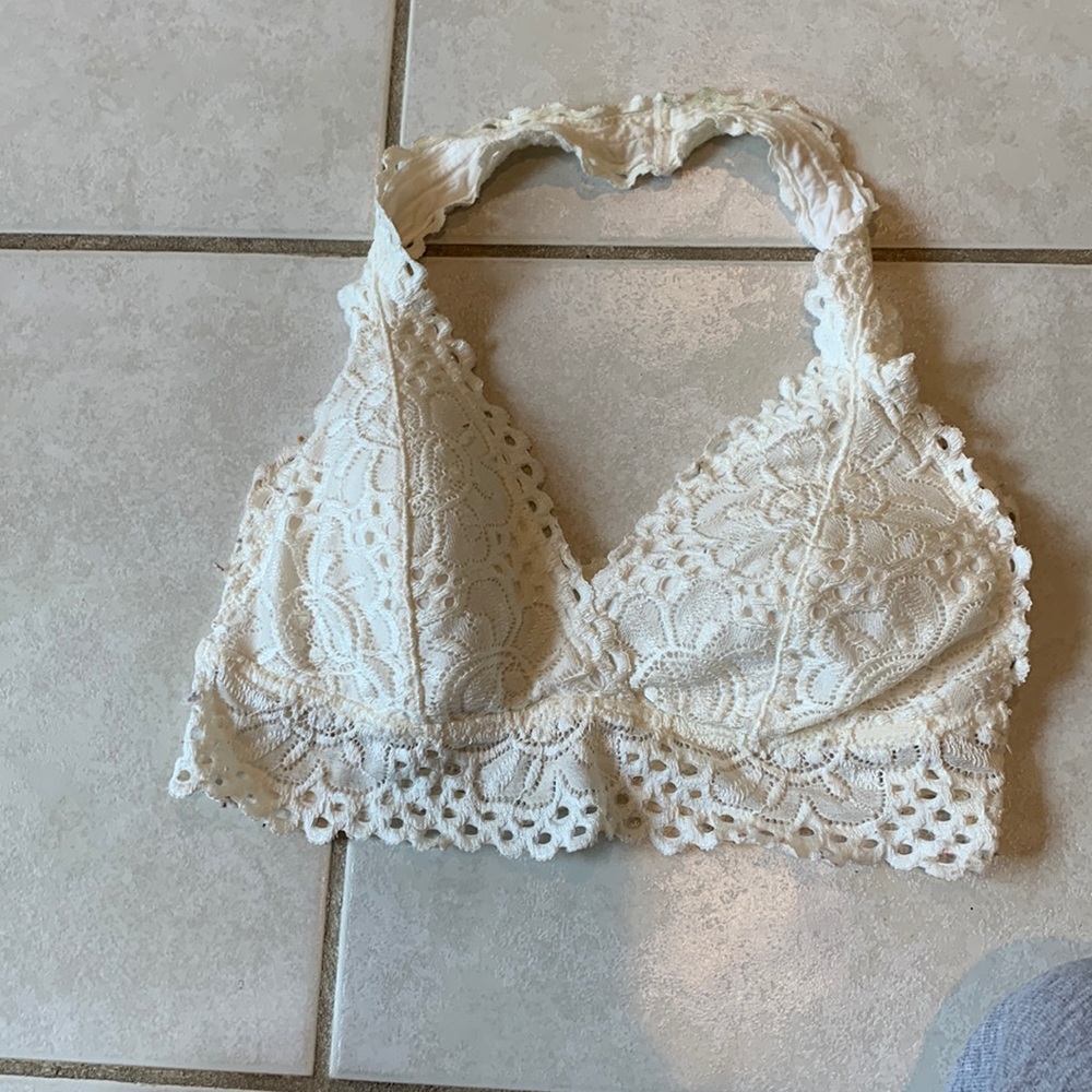 Aero White Halter Bralette with Padding Size S